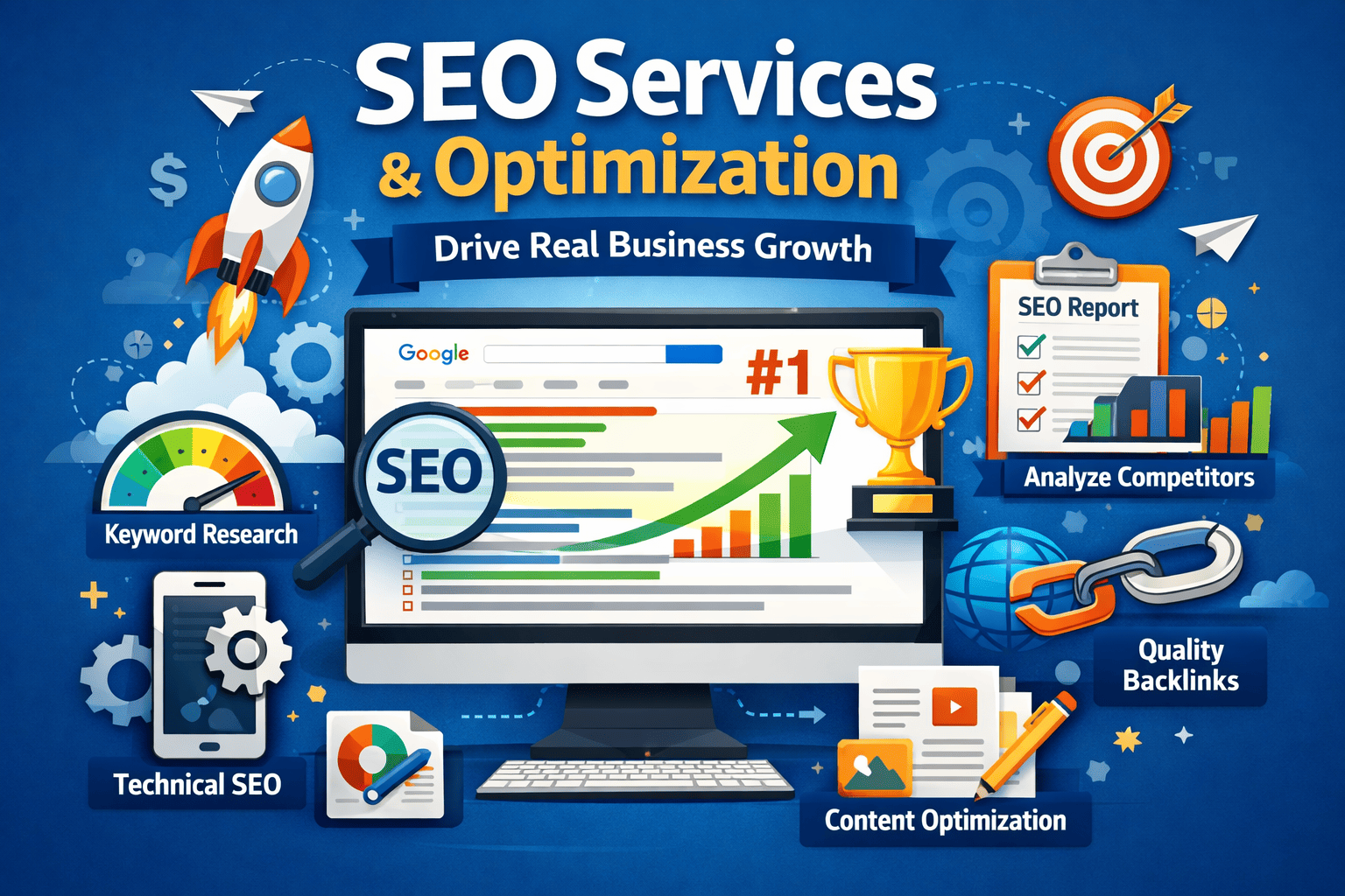SEO services to improve Google rankings and organic traffic